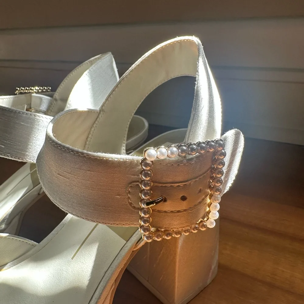 Dolce Vita Platform Heels with Pearl Buckle